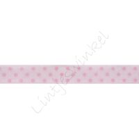 Organza Stip 10mm - Wit Roze