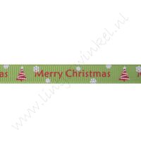 Kerstlint 10mm - Merry Christmas Kerstboom Licht Groen