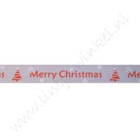 Kerstlint 10mm - Merry Christmas Kerstboom Zilver