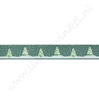 Ripsband Weihnachten 10mm - Schneebaum Grün