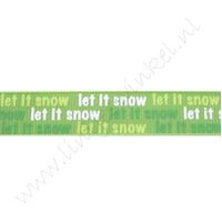 Ripsband Weihnachten 16mm - Let it Snow Grün