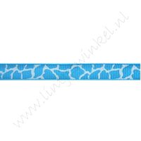 Lint met print 10mm - Giraf Blauw