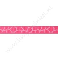 Lint met print 10mm - Giraf Roze