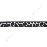 Ripsband Aufdruck 10mm - Giraffe Schwarz