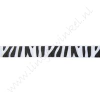 Lint met print 10mm - Zebra Zwart