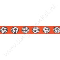 Ripsband Sport 10mm - Fußball Orange Glitzer