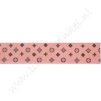 Ripsband Aufdruck 16mm - Design Rosa