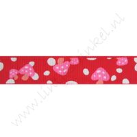 Lint met print 16mm - Paddenstoel Rood