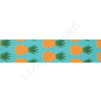 Lint met print 22mm - Ananas Aqua