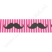 Lint met print 22mm - Snor Strepen