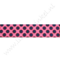 Ripsband Aufdruck 22mm - Punkte Rot Rosa Marine