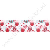 Lint met print 25mm - Mini Uiltjes Rood