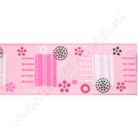 Ripsband Aufdruck 38mm - Torte Rosa Weiß Glitzer