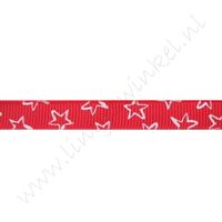 Ripsband Sterne Offen 10mm - Rot Weiß