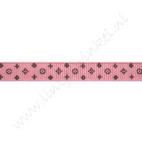 Lint met print 10mm - Design Roze