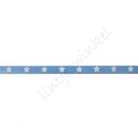 Satijnlint sterren 3mm - Licht Blauw Wit