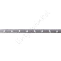 Satijnlint sterren 3mm - Zilver Grijs Wit