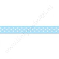 Satinband Punkte 10mm - Hell Blau Weiß
