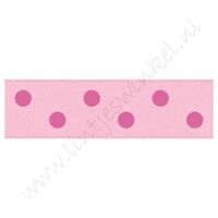 Satijnlint Stip 22mm - Roze Pink