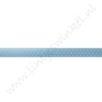 Satijnlint Stip Klein 6mm - Licht Blauw Wit