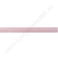 Satijnlint Stip Klein 6mm - Licht Roze Wit