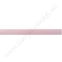 Satinband Kleine Punkte 6mm - Hell Rosa Weiß