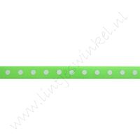 Satijnlint Stip 6mm - Neon Groen Wit