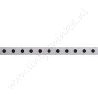 Satinband Punkte 6mm - Weiß Schwarz