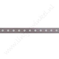 Satinband Punkte 6mm - Silber Grau Weiß