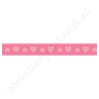 Satijnlint harten 10mm - Pink Roze