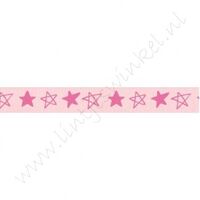 Satijnlint sterren 10mm - Roze Pink