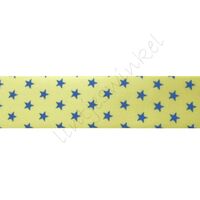 Satijnlint sterren 22mm - Geel Blauw