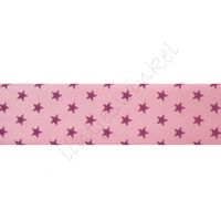 Satijnlint sterren 22mm - Roze Violet
