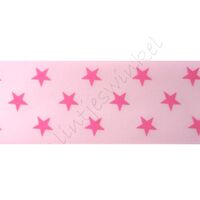Satijnlint sterren 38mm - Roze Pink