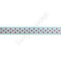 Satinband Punkte 10mm - Tiffany Pink