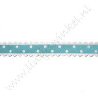 Satinband Bogen 10mm - Punkte Hell Blau