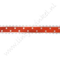 Satinband Bogen 10mm - Punkte Orange