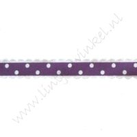 Satinband Bogen 10mm - Punkte Lila