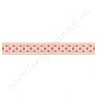 Stippenlint 10mm - Creme Pink