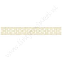 Ripsband Punkte 10mm - Creme Weiß