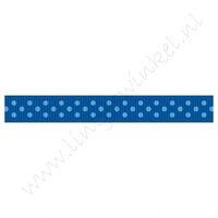 Ripsband Punkte 10mm - Dunkel Blau Hell Blau