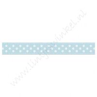 Stippenlint 10mm - Licht Blauw Wit