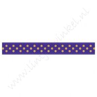 Ripsband Punkte 10mm - Lila Gelb