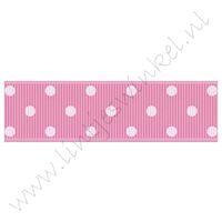 Stippenlint 22mm - Roze Wit