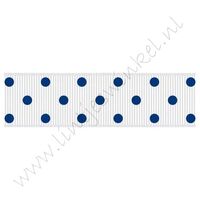 Stippenlint 22mm - Wit Blauw