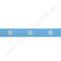 Ripsband Punkte Groß 10mm - Aqua Hell Blau