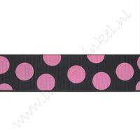 Stippenlint Groot 25mm - Zwart Roze