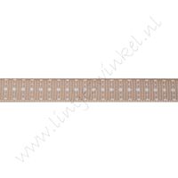 Ripsband Punkte Mix 10mm - Beige Weiß