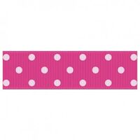 Stippenlint 22mm - Fuchsia Wit