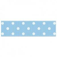 Stippenlint 22mm - Licht Blauw Wit